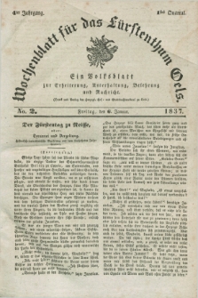 Wochenblatt für das Fürstenthum Oels : ein Volksblatt zur Erheiterung, Unterhaltung, Belehrung und Nachricht. Jg.4, No. 2 (6 Januar 1837) + dod.