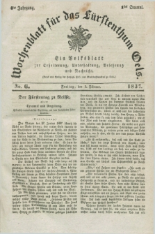 Wochenblatt für das Fürstenthum Oels : ein Volksblatt zur Erheiterung, Unterhaltung, Belehrung und Nachricht. Jg.4, No. 6 (3 Februar 1837) + dod.