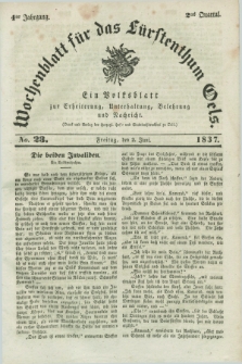 Wochenblatt für das Fürstenthum Oels : ein Volksblatt zur Erheiterung, Unterhaltung, Belehrung und Nachricht. Jg.4, No. 23 (2 Juni 1837) + dod.