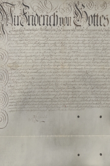 Dokument króla Prus Fryderyka II nadający w lenno Fryderykowi Wilhelmowi von Festenberg Packischowi dobra Czernica w księstwie jaworskim