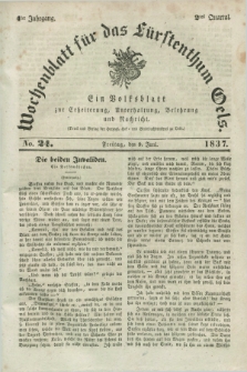 Wochenblatt für das Fürstenthum Oels : ein Volksblatt zur Erheiterung, Unterhaltung, Belehrung und Nachricht. Jg.4, No. 24 (9 Juni 1837) + dod.