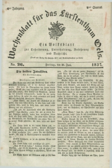 Wochenblatt für das Fürstenthum Oels : ein Volksblatt zur Erheiterung, Unterhaltung, Belehrung und Nachricht. Jg.4, No. 26 (23 Juni 1837) + dod.