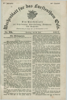Wochenblatt für das Fürstenthum Oels : ein Volksblatt zur Erheiterung, Unterhaltung, Belehrung und Nachricht. Jg.4, No. 29 (14 Juli 1837)