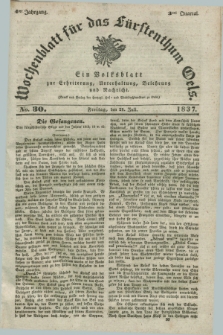 Wochenblatt für das Fürstenthum Oels : ein Volksblatt zur Erheiterung, Unterhaltung, Belehrung und Nachricht. Jg.4, No. 30 (21 Juli 1837)