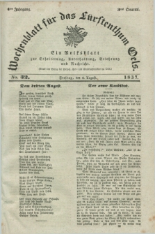 Wochenblatt für das Fürstenthum Oels : ein Volksblatt zur Erheiterung, Unterhaltung, Belehrung und Nachricht. Jg.4, No. 32 (4 August 1837)