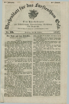 Wochenblatt für das Fürstenthum Oels : ein Volksblatt zur Erheiterung, Unterhaltung, Belehrung und Nachricht. Jg.4, No. 43 (20 October 1837)