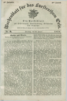 Wochenblatt für das Fürstenthum Oels : ein Volksblatt zur Erheiterung, Unterhaltung, Belehrung und Nachricht. Jg.5, No. 3 (19 Januar 1838)