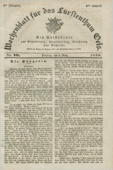Wochenblatt für das Fürstenthum Oels : ein Volksblatt zur Erheiterung, Unterhaltung, Belehrung und Nachricht. Jg.5, No. 10 (9 März 1838)