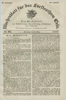 Wochenblatt für das Fürstenthum Oels : ein Volksblatt zur Erheiterung, Unterhaltung, Belehrung und Nachricht. Jg.5, No. 11 (16 März 1838)