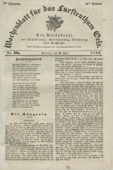 Wochenblatt für das Fürstenthum Oels : ein Volksblatt zur Erheiterung, Unterhaltung, Belehrung und Nachricht. Jg.5, No. 16 (20 April 1838)