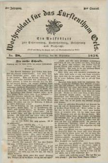 Wochenblatt für das Fürstenthum Oels : ein Volksblatt zur Erheiterung, Unterhaltung, Belehrung und Nachricht. Jg.5, No. 38 (21 September 1838)