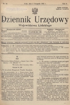 Dziennik Urzędowy Województwa Łódzkiego. 1925, nr 44