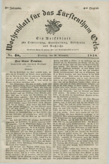 Wochenblatt für das Fürstenthum Oels : ein Volksblatt zur Erheiterung, Unterhaltung, Belehrung und Nachricht. Jg.5, No. 48 (30 November 1838)