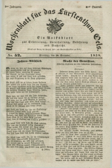 Wochenblatt für das Fürstenthum Oels : ein Volksblatt zur Erheiterung, Unterhaltung, Belehrung und Nachricht. Jg.5, No. 52 (28 December 1838)