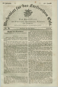 Wochenblatt für das Fürstenthum Oels : ein Volksblatt zur Erheiterung, Unterhaltung, Belehrung und Nachricht. Jg.6, No. 2 (11 Januar 1839)