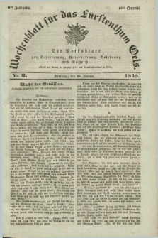 Wochenblatt für das Fürstenthum Oels : ein Volksblatt zur Erheiterung, Unterhaltung, Belehrung und Nachricht. Jg.6, No. 3 (18 Januar 1839)