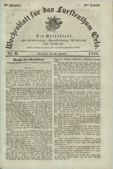 Wochenblatt für das Fürstenthum Oels : ein Volksblatt zur Erheiterung, Unterhaltung, Belehrung und Nachricht. Jg.6, No. 4 (25 Januar 1839)