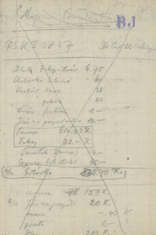 Różne notatki, zapiski wydatków domowych z 1909 r.