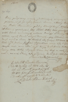 Kilka akt majątkowych gen. Józefa Służewskiego, z lat 1804, 1811-1816, 1825