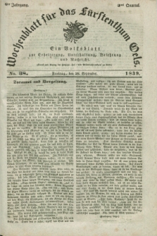 Wochenblatt für das Fürstenthum Oels : ein Volksblatt zur Erheiterung, Unterhaltung, Belehrung und Nachricht. Jg.6, No. 38 (20 September 1839)