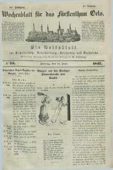 Wochenblatt für das Fürstenthum Oels : ein Volksblatt zur Erheiterung, Unterhaltung, Belehrung und Nachricht. Jg.14, № 24 (11 Juni 1847)