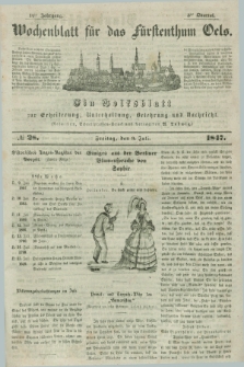 Wochenblatt für das Fürstenthum Oels : ein Volksblatt zur Erheiterung, Unterhaltung, Belehrung und Nachricht. Jg.14, № 28 (9 Juli 1847)