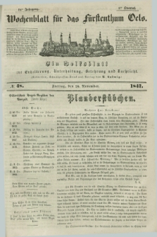 Wochenblatt für das Fürstenthum Oels : ein Volksblatt zur Erheiterung, Unterhaltung, Belehrung und Nachricht. Jg.14, № 48 (26 November 1847)