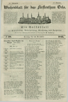 Wochenblatt für das Fürstenthum Oels : ein Volksblatt zur Erheiterung, Unterhaltung, Belehrung und Nachricht. Jg.14, № 50 (10 December 1847)