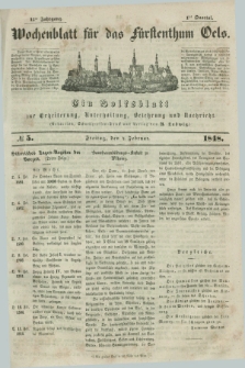 Wochenblatt für das Fürstenthum Oels : ein Volksblatt zur Erheiterung, Unterhaltung, Belehrung und Nachricht. Jg.15, № 5 (4 Februar 1848)