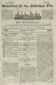 Wochenblatt für das Fürstenthum Oels : ein Volksblatt zur Erheiterung, Unterhaltung, Belehrung und Nachricht. Jg.15, № 11 (17 März 1848)