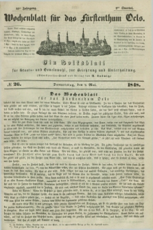 Wochenblatt für das Fürstenthum Oels : ein Volksblatt für Staats- und Gemeinwohl, zur Belehrung und Unterhaltung. Jg.15, № 26 (4 Mai 1848)