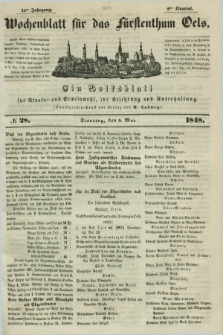 Wochenblatt für das Fürstenthum Oels : ein Volksblatt für Staats- und Gemeinwohl, zur Belehrung und Unterhaltung. Jg.15, № 28 (9 Mai 1848)