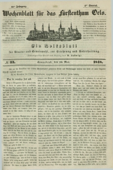 Wochenblatt für das Fürstenthum Oels : ein Volksblatt für Staats- und Gemeinwohl, zur Belehrung und Unterhaltung. Jg.15, № 33 (20 Mai 1848)