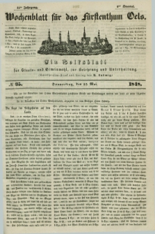 Wochenblatt für das Fürstenthum Oels : ein Volksblatt für Staats- und Gemeinwohl, zur Belehrung und Unterhaltung. Jg.15, № 35 (25 Mai 1848)