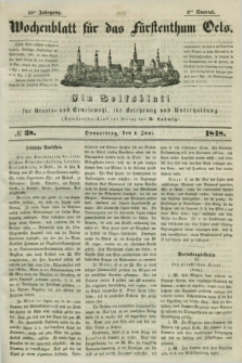 Wochenblatt für das Fürstenthum Oels : ein Volksblatt für Staats- und Gemeinwohl, zur Belehrung und Unterhaltung. Jg.15, № 38 (1 Juni 1848)