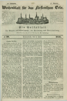 Wochenblatt für das Fürstenthum Oels : ein Volksblatt für Staats- und Gemeinwohl, zur Belehrung und Unterhaltung. Jg.15, № 39 (3 Juni 1848)