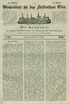 Wochenblatt für das Fürstenthum Oels : ein Volksblatt für Staats- und Gemeinwohl, zur Belehrung und Unterhaltung. Jg.15, № 44 (17 Juni 1848)