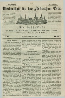 Wochenblatt für das Fürstenthum Oels : ein Volksblatt für Staats- und Gemeinwohl, zur Belehrung und Unterhaltung. Jg.15, № 46 (22 Juni 1848)