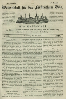 Wochenblatt für das Fürstenthum Oels : ein Volksblatt für Staats- und Gemeinwohl, zur Belehrung und Unterhaltung. Jg.15, № 48 (27 Juni 1848)