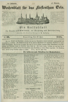 Wochenblatt für das Fürstenthum Oels : ein Volksblatt für Staats- und Gemeinwohl, zur Belehrung und Unterhaltung. Jg.15, № 49 (29 Juni 1848)