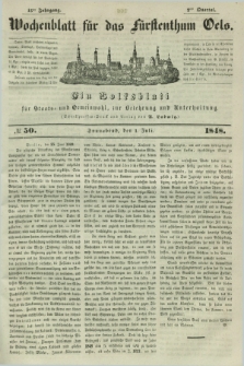 Wochenblatt für das Fürstenthum Oels : ein Volksblatt für Staats- und Gemeinwohl, zur Belehrung und Unterhaltung. Jg.15, № 50 (1 Juli 1848)