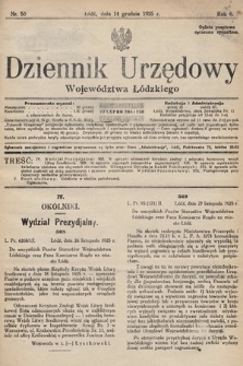 Dziennik Urzędowy Województwa Łódzkiego. 1925, nr 50
