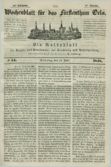 Wochenblatt für das Fürstenthum Oels : ein Volksblatt für Staats- und Gemeinwohl, zur Belehrung und Unterhaltung. Jg.15, № 54 (11 Juli 1848)