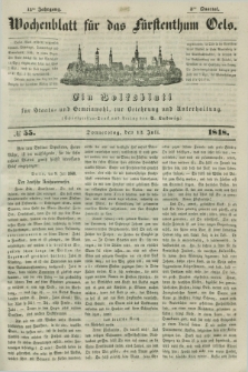 Wochenblatt für das Fürstenthum Oels : ein Volksblatt für Staats- und Gemeinwohl, zur Belehrung und Unterhaltung. Jg.15, № 55 (13 Juli 1848)