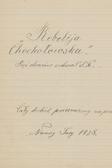 „Rebelia Chochołowska” : „Pięć obrazów zestawił Stanisław Kotarba Nowy Targ 1928”