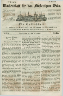Wochenblatt für das Fürstenthum Oels : ein Volksblatt für Staats- und Gemeinwohl, zur Belehrung und Unterhaltung. Jg.15, № 88 (28 September 1848)