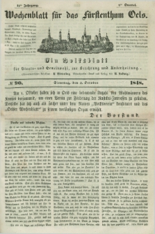 Wochenblatt für das Fürstenthum Oels : ein Volksblatt für Staats- und Gemeinwohl, zur Belehrung und Unterhaltung. Jg.15, № 90 (3 Oktober 1848)