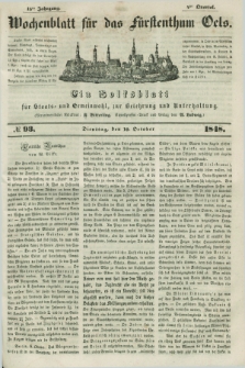 Wochenblatt für das Fürstenthum Oels : ein Volksblatt für Staats- und Gemeinwohl, zur Belehrung und Unterhaltung. Jg.15, № 93 (10 Oktober 1848)