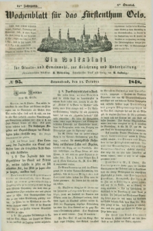 Wochenblatt für das Fürstenthum Oels : ein Volksblatt für Staats- und Gemeinwohl, zur Belehrung und Unterhaltung. Jg.15, № 95 (14 Oktober 1848)