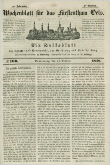 Wochenblatt für das Fürstenthum Oels : ein Volksblatt für Staats- und Gemeinwohl, zur Belehrung und Unterhaltung. Jg.15, № 100 (26 Oktober 1848)